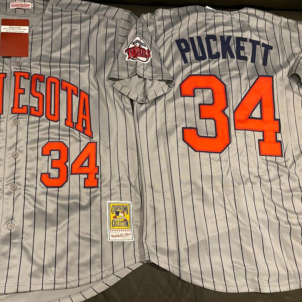 MINNESOTA TWINS KIRBY PUCKETT Men's JERSEY Sz M,L,XL,2XL NWT By Mitchell & Ness - Picture 2 of 6